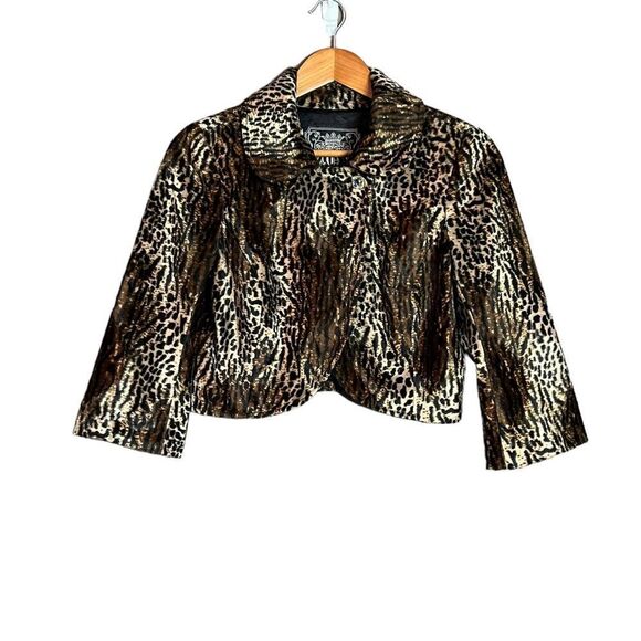 Guess Leonard print cropped blazer. Size medium - Picture 1 of 10